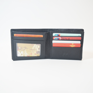男士女士超薄简约钱包双折设计短款双折皮革钱包支票簿钱包